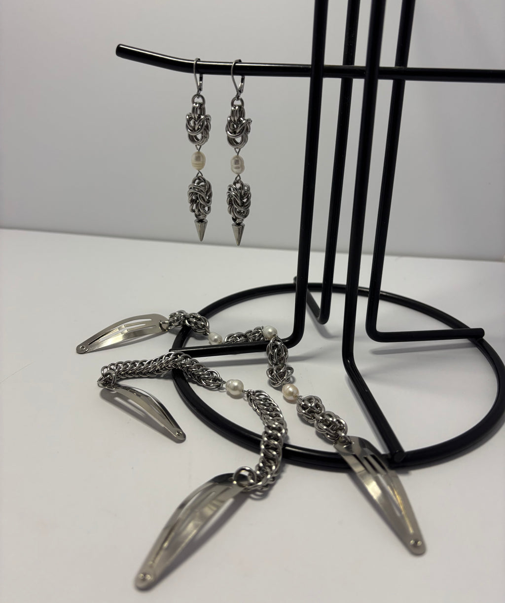 Pearl Hair Clip & Earring Set