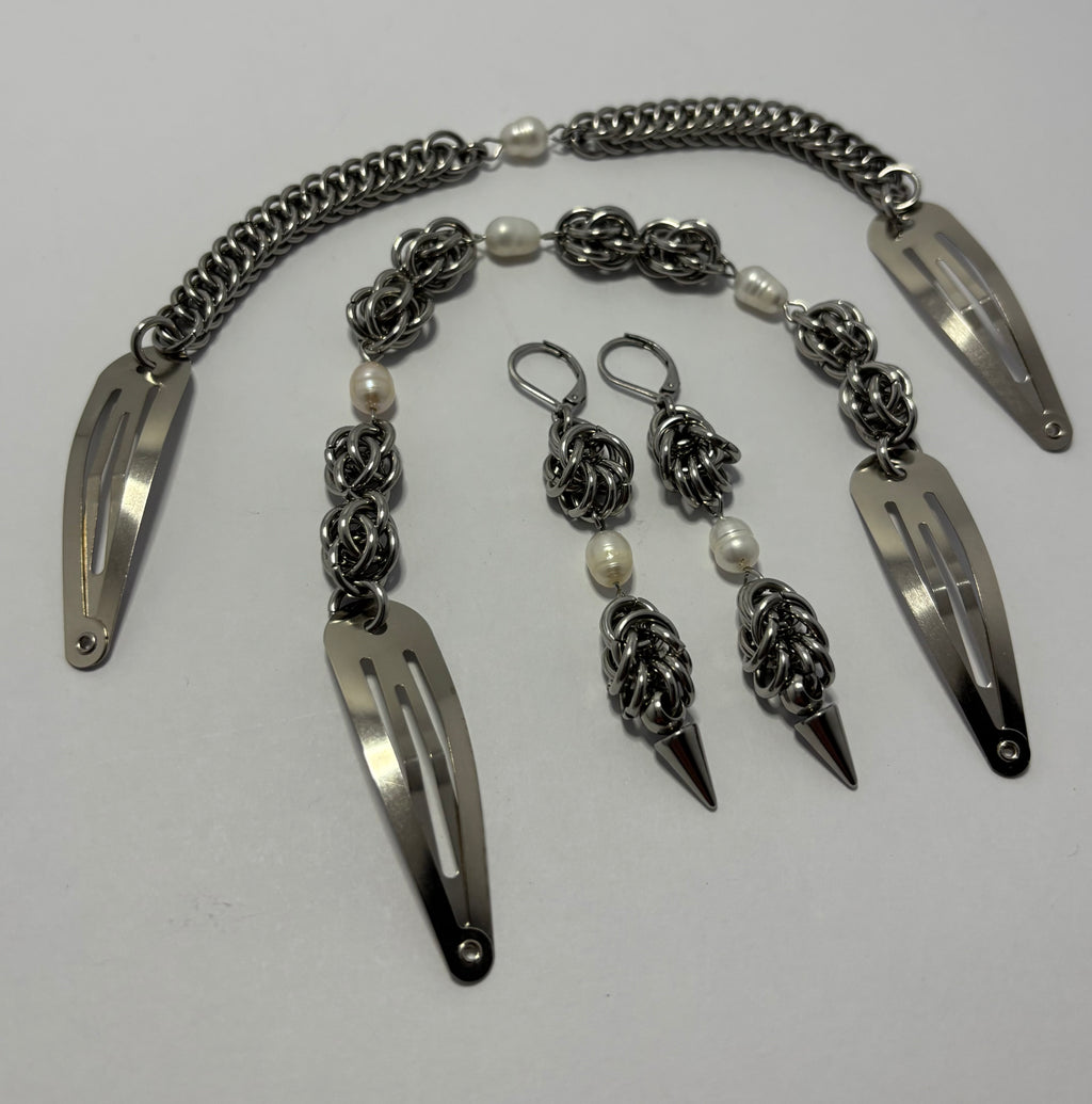 Pearl Hair Clip & Earring Set