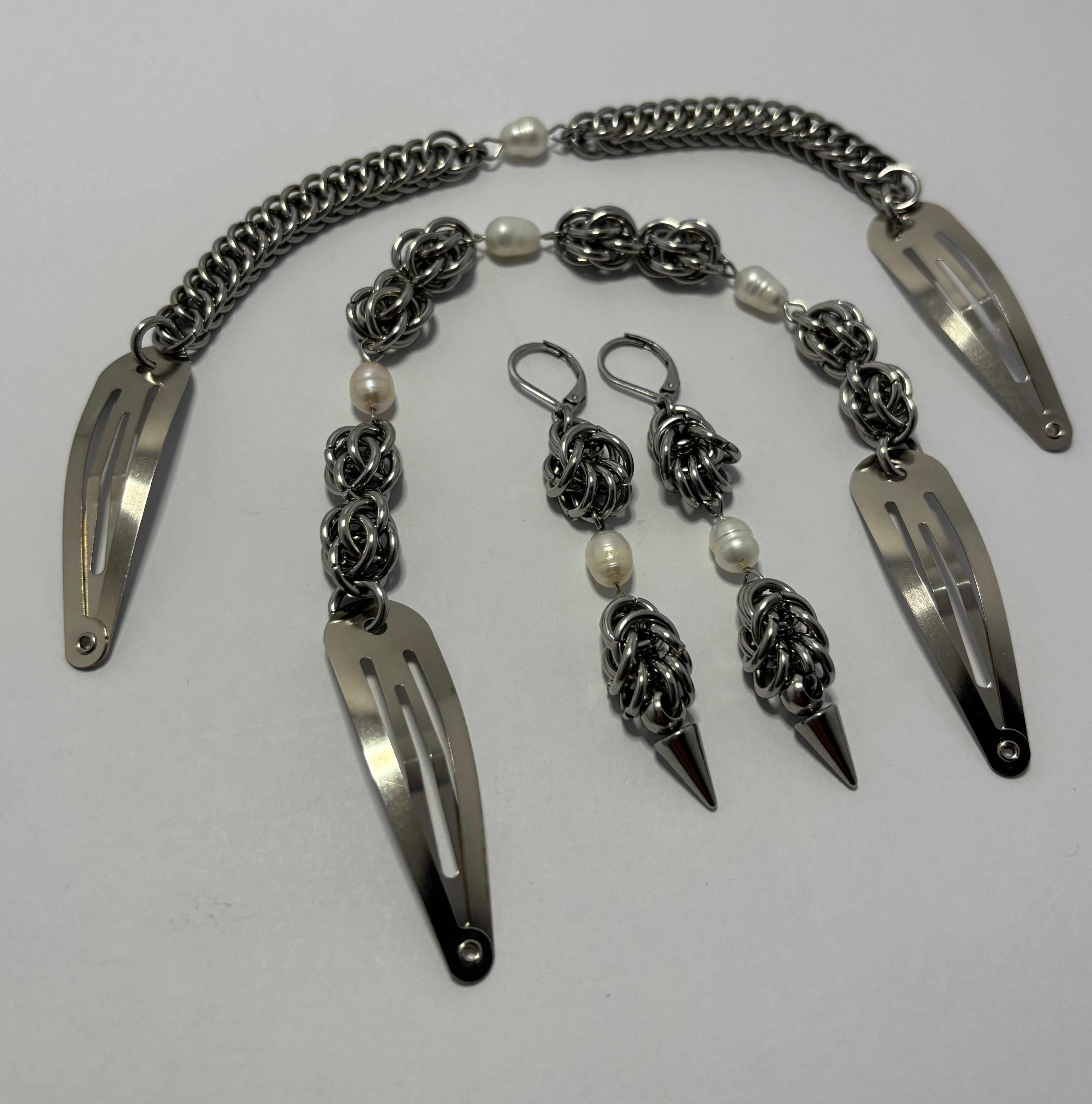 Pearl Hair Clip & Earring Set