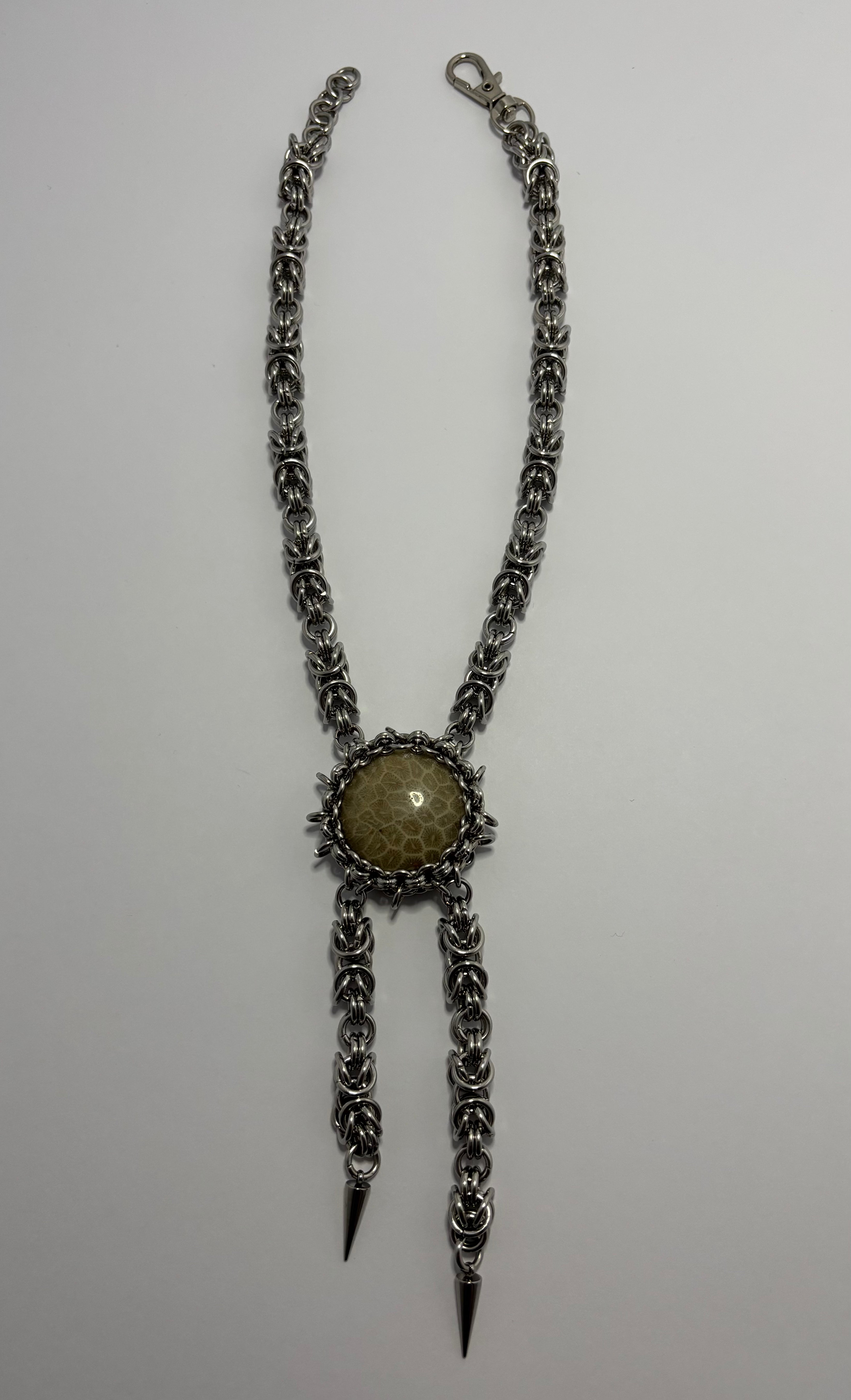 Coral Fossil Bolo Tie