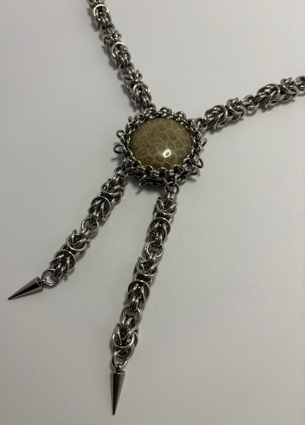Coral Fossil Bolo Tie