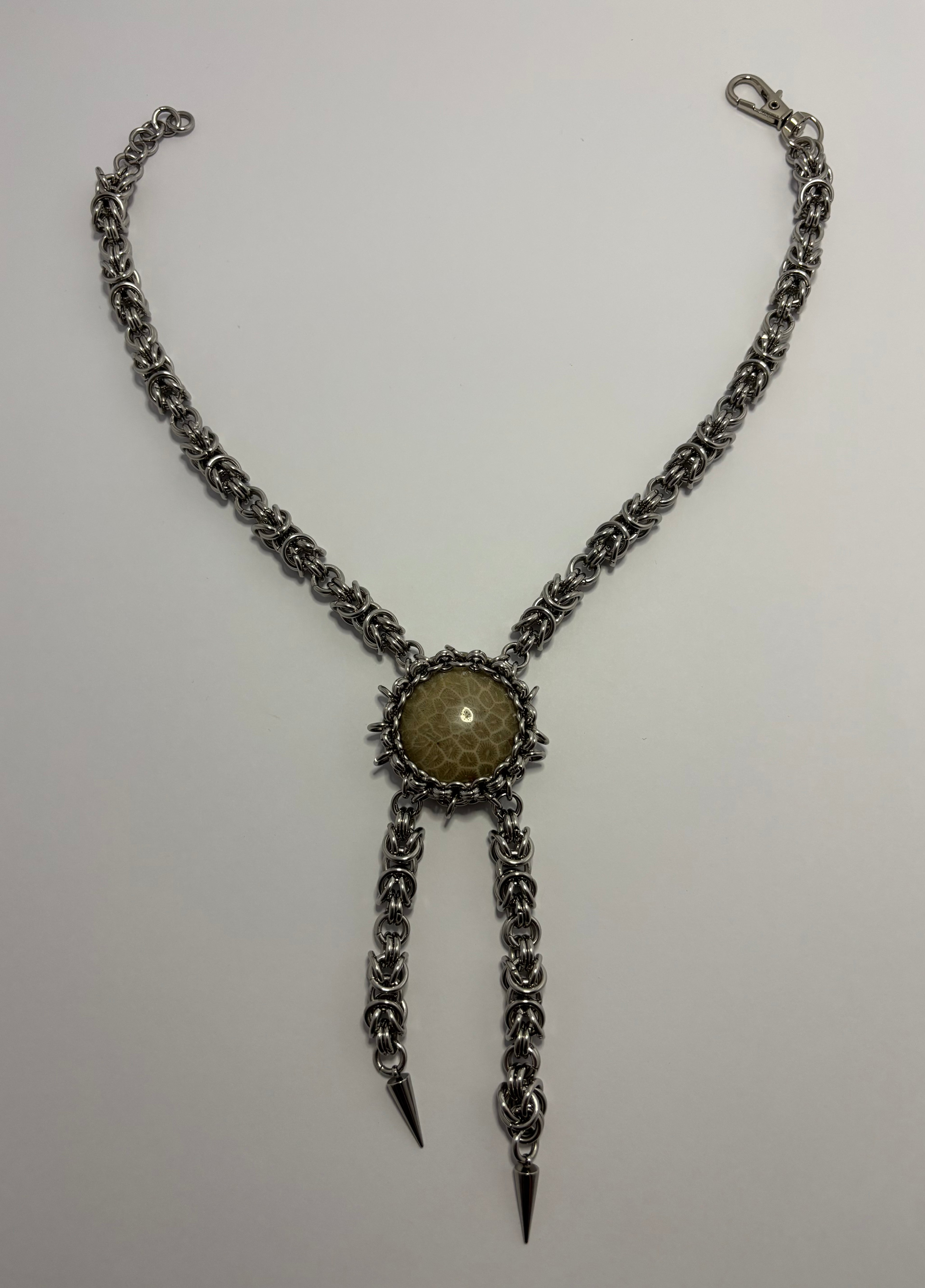 Coral Fossil Bolo Tie
