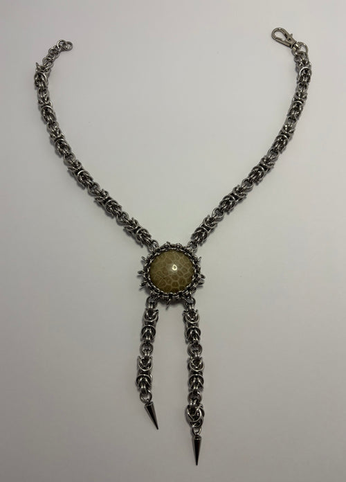 Coral Fossil Bolo Tie