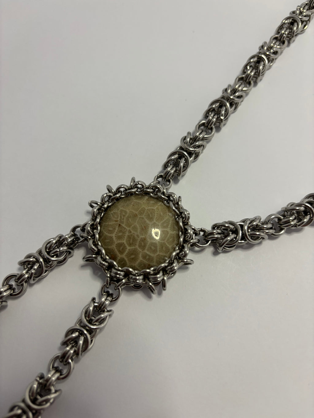 Coral Fossil Bolo Tie